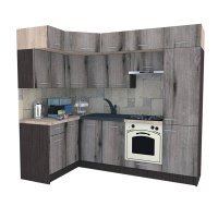 Bucatarie de Colt BIG GENA NEW DR. 140-250, Wenge / Decor K366